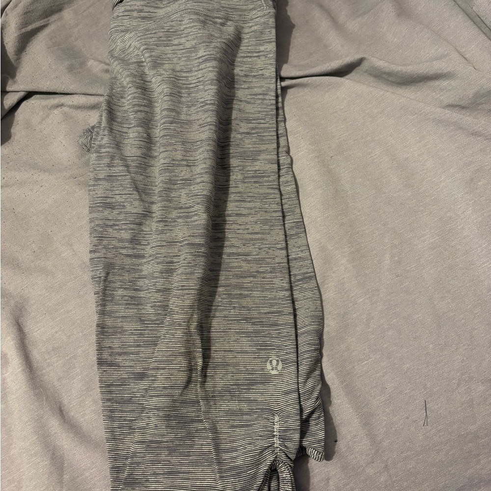 lululemon athletica Light Gray Striped Leggings